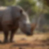 Majestic African rhinoceros standing in its natural habitat