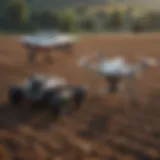 Autonomous drone surveying farmland