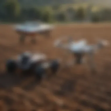 Autonomous drone surveying farmland