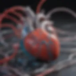 A detailed view of the heart's electrical pathways illustrating atrial fibrillation.