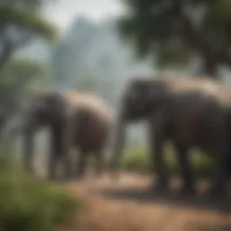 Stunning landscape showcasing the natural habitat of Chinese elephants
