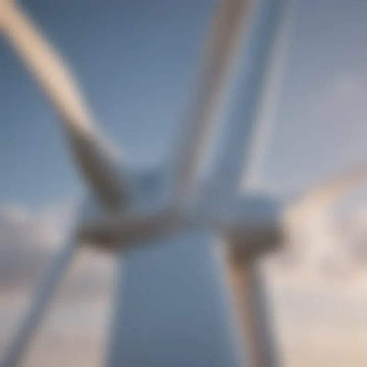 Close-up of a wind turbine demonstrating advanced technology.