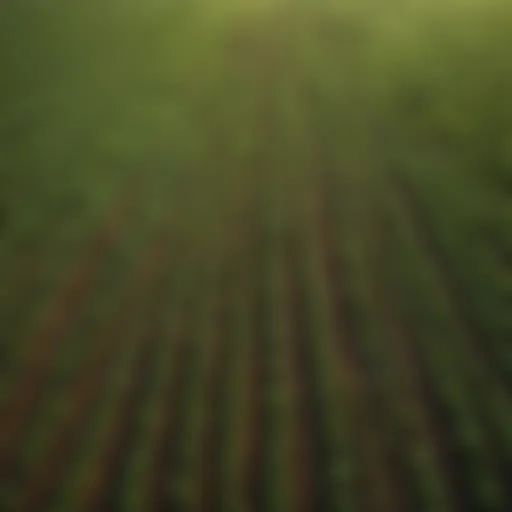 Aerial view of a vast soy field showcasing its sprawling growth.