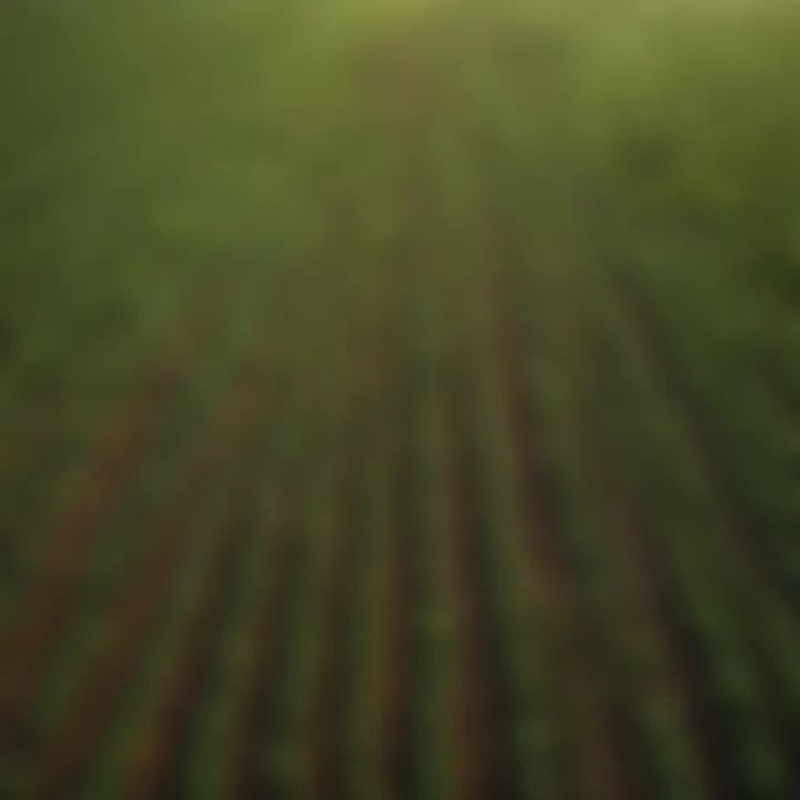 Aerial view of a vast soy field showcasing its sprawling growth.