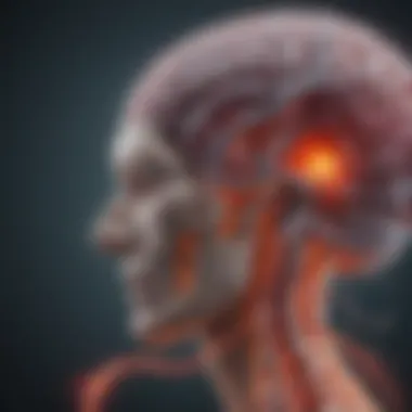 Diagram illustrating the pathway of metastasis to the brain