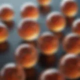 Close-up of hydrogel capsules demonstrating their unique texture and structure