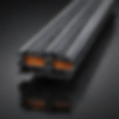 Graph illustrating mechanical properties of carbon fibre I-beams compared to traditional materials.