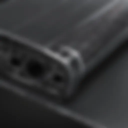 Detailed structure of a carbon fibre I-beam showcasing its unique composition and design.