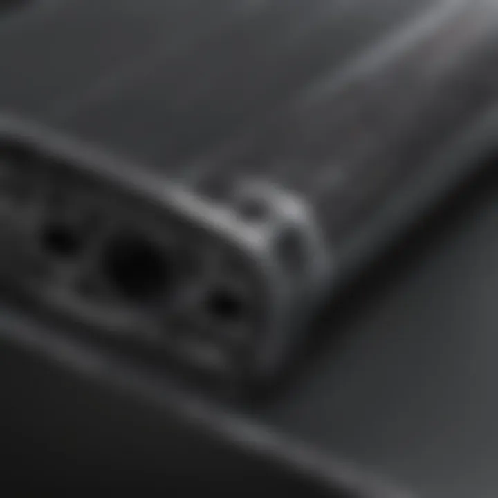 Detailed structure of a carbon fibre I-beam showcasing its unique composition and design.
