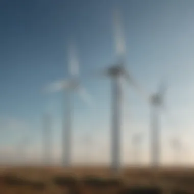 Harnessing Nature: Wind Turbines in Action An illustration of wind turbines harnessing natural energy.