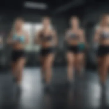 Engaging in Varied Exercise Regimens A dynamic group fitness class showcasing various exercise forms