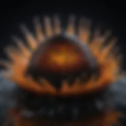 A vibrant depiction of ferrofluid exhibiting unique magnetic properties