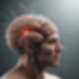 Illustration of magnetic fields influencing brain activity.