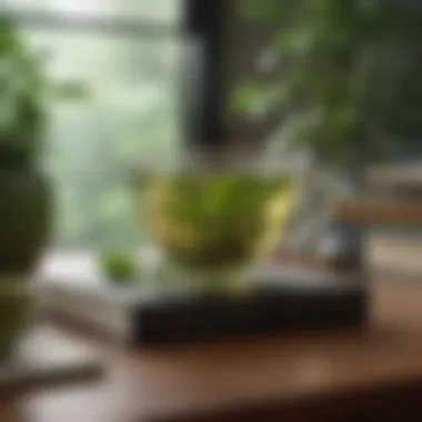 Embracing Green Tea: A Step Towards Healthier Choices A serene setting featuring a cup of green tea with a backdrop of health-related books