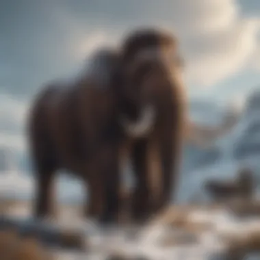 Genetic Research and De-extinction Conceptual illustration of genetic research on woolly mammoths