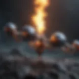 A visualization of methane molecules in the atmosphere