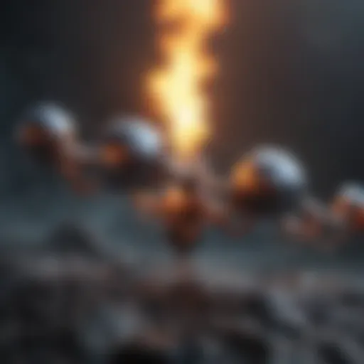 A visualization of methane molecules in the atmosphere