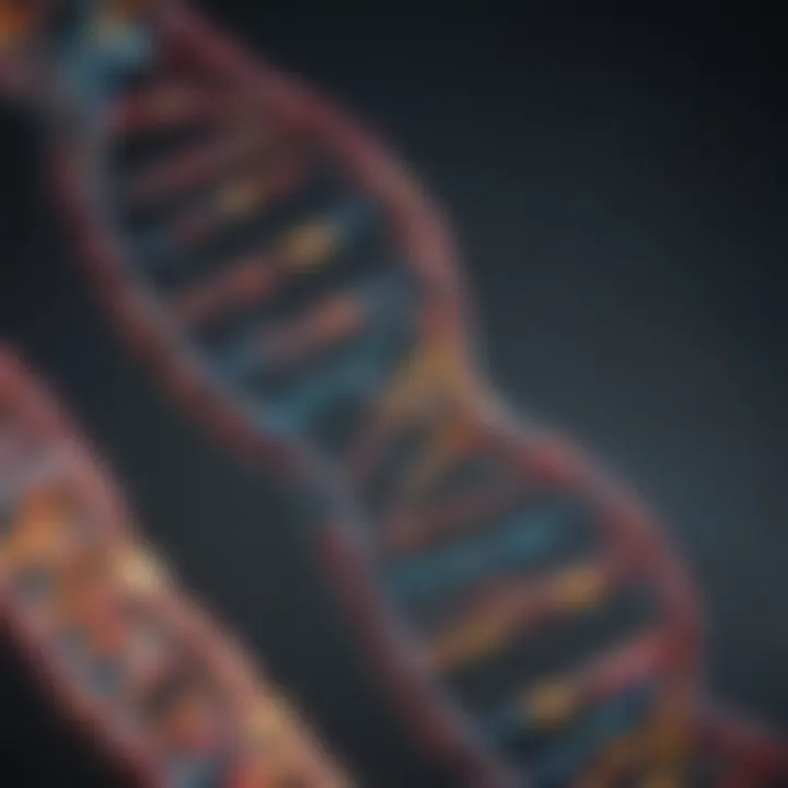 A intricate DNA double helix structure representing genetic information.