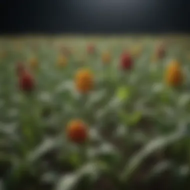 Close-up view of GM crop varieties showcasing their characteristics.