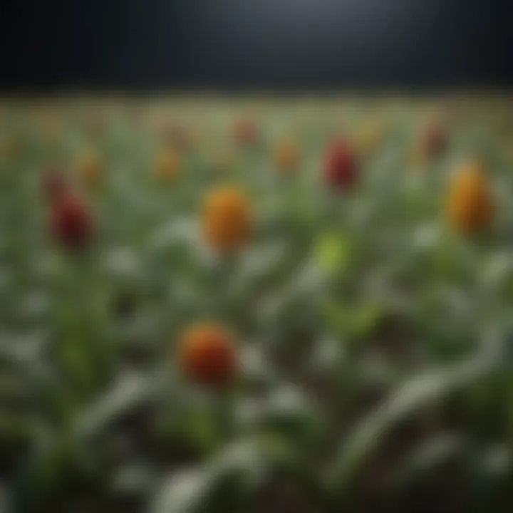 Close-up view of GM crop varieties showcasing their characteristics.