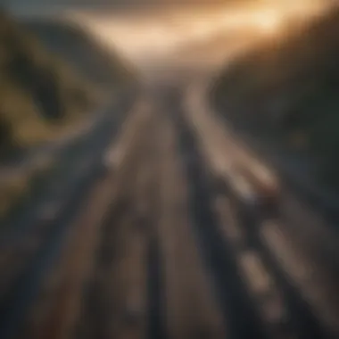 An infographic illustrating the historical development of roads and railways