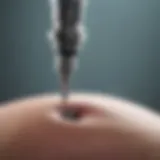 Illustration of laparoscopic tools used in liver surgery