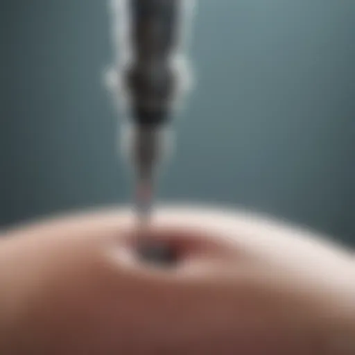 Illustration of laparoscopic tools used in liver surgery