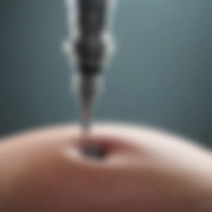 Illustration of laparoscopic tools used in liver surgery