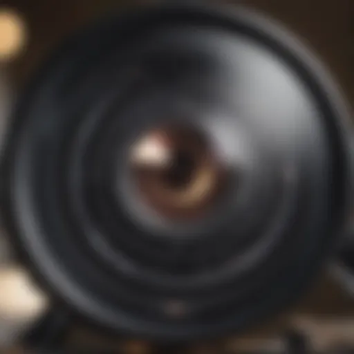 Close-up view of a scientific loupe highlighting intricate details