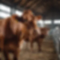 Healthy cattle in a clean barn