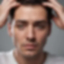 A close-up of a person holding their head in discomfort, illustrating hypertension headache