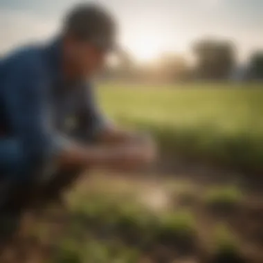 Application of Microbial Inoculants in Agriculture Farmer applying microbial inoculants in field