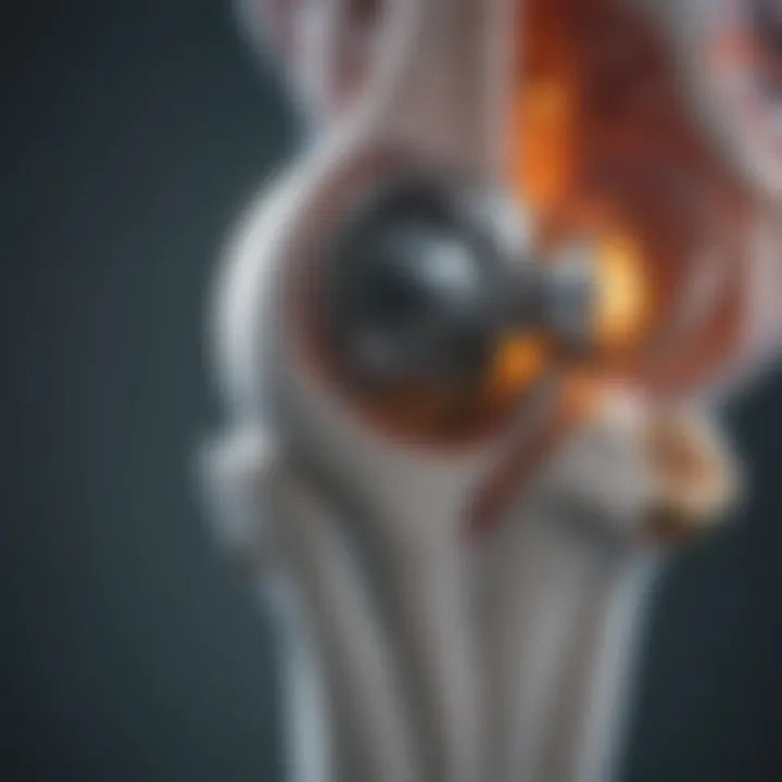 Schematic representation of titanium hip replacement compatibility with MRI technology