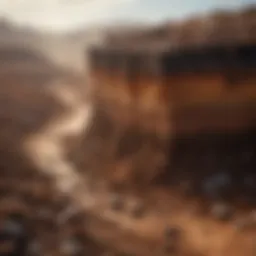 Illustration of oil contamination in soil layers