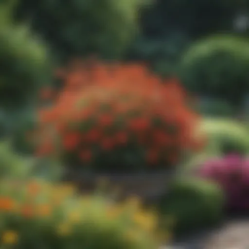 A vibrant display of various ornamental perennials in a garden setting