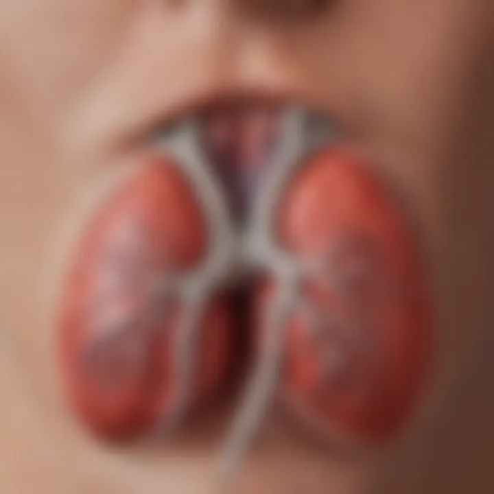 Visual representation of physiological changes due to COPD affecting the heart