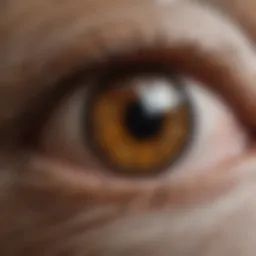 Close-up of rabbit eyes highlighting infection symptoms