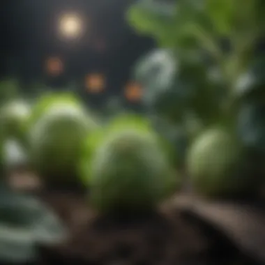 Vibrant Rubine Brussels Sprouts Vibrant Rubine Brussels sprouts on a plant