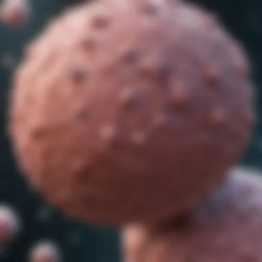 Microscopic view of satellite nodules adjacent to breast cancer tissue
