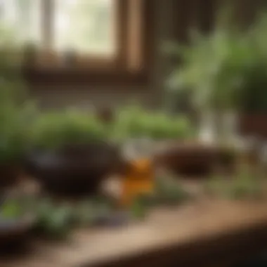 A variety of herbal remedies on a table