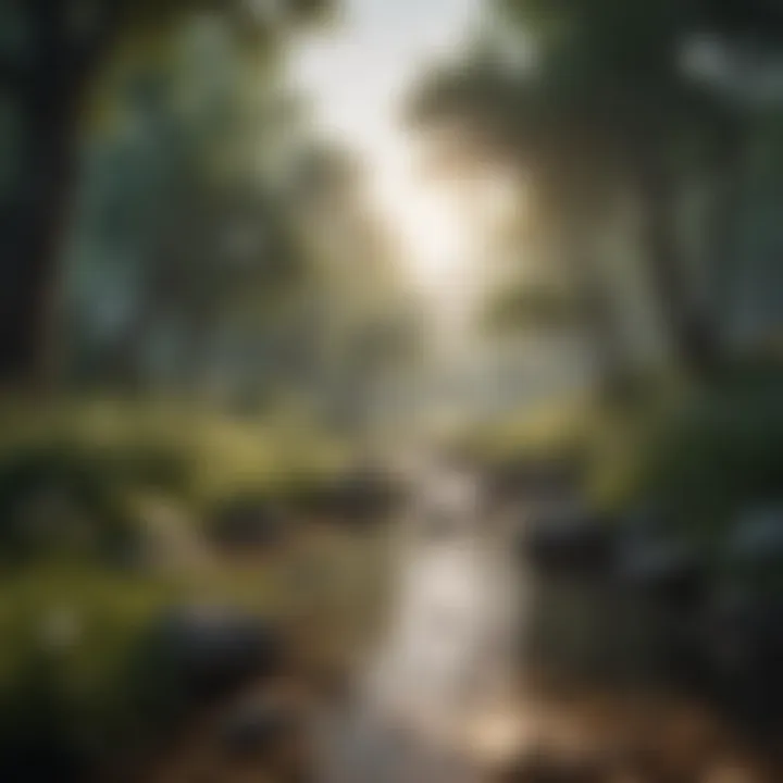 A serene landscape promoting relaxation