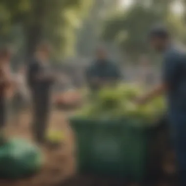 Community Engagement in Sustainability Practices Group of individuals participating in a community recycling initiative