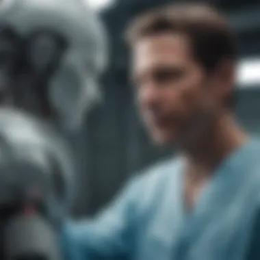 Visualization of a surgeon interacting with a robotic system, experiencing haptic sensations
