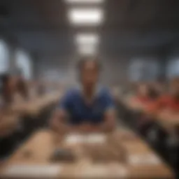 A diverse classroom showcasing varying educational engagement levels