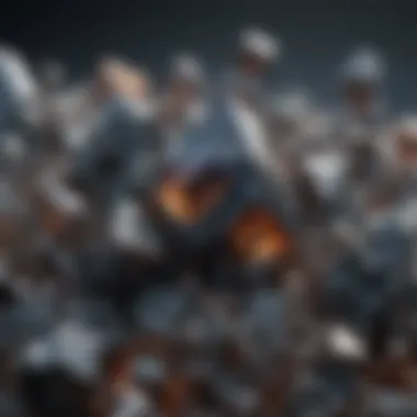 Microscopic View of Tantalum and Niobium Crystals Tantalum and niobium crystals under a microscope showcasing their unique structures.
