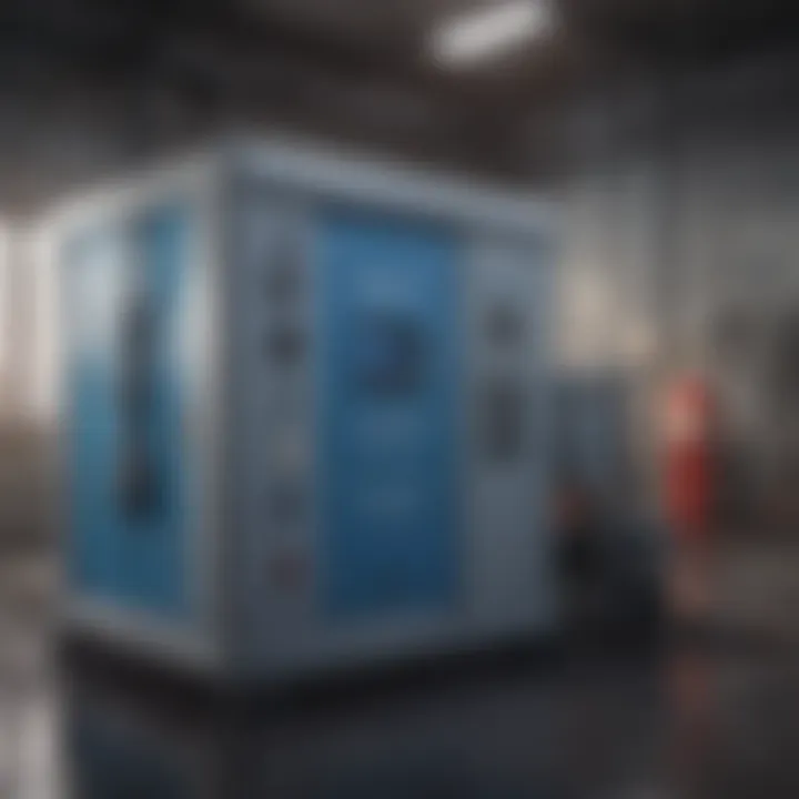 An atmospheric water generator in action, extracting water from humid air.