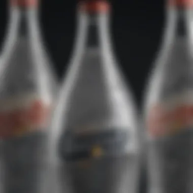 Design Elements of Carbonated Beverage Bottles An artistic representation of the design elements of a carbonated beverage bottle, showcasing curves and aesthetics.