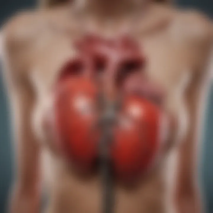 Visual representation of heart complications arising from anorexia