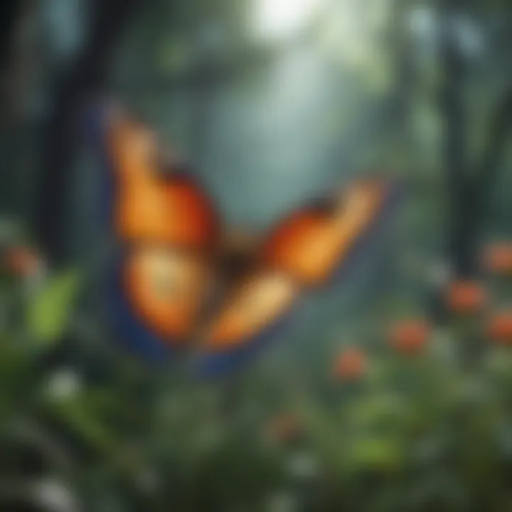 A butterfly in flight, symbolizing the delicate balance of ecosystems.