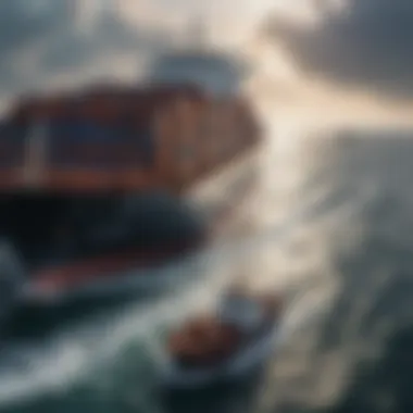 Mapping Maritime Logistics An illustration of maritime logistics with shipping routes.
